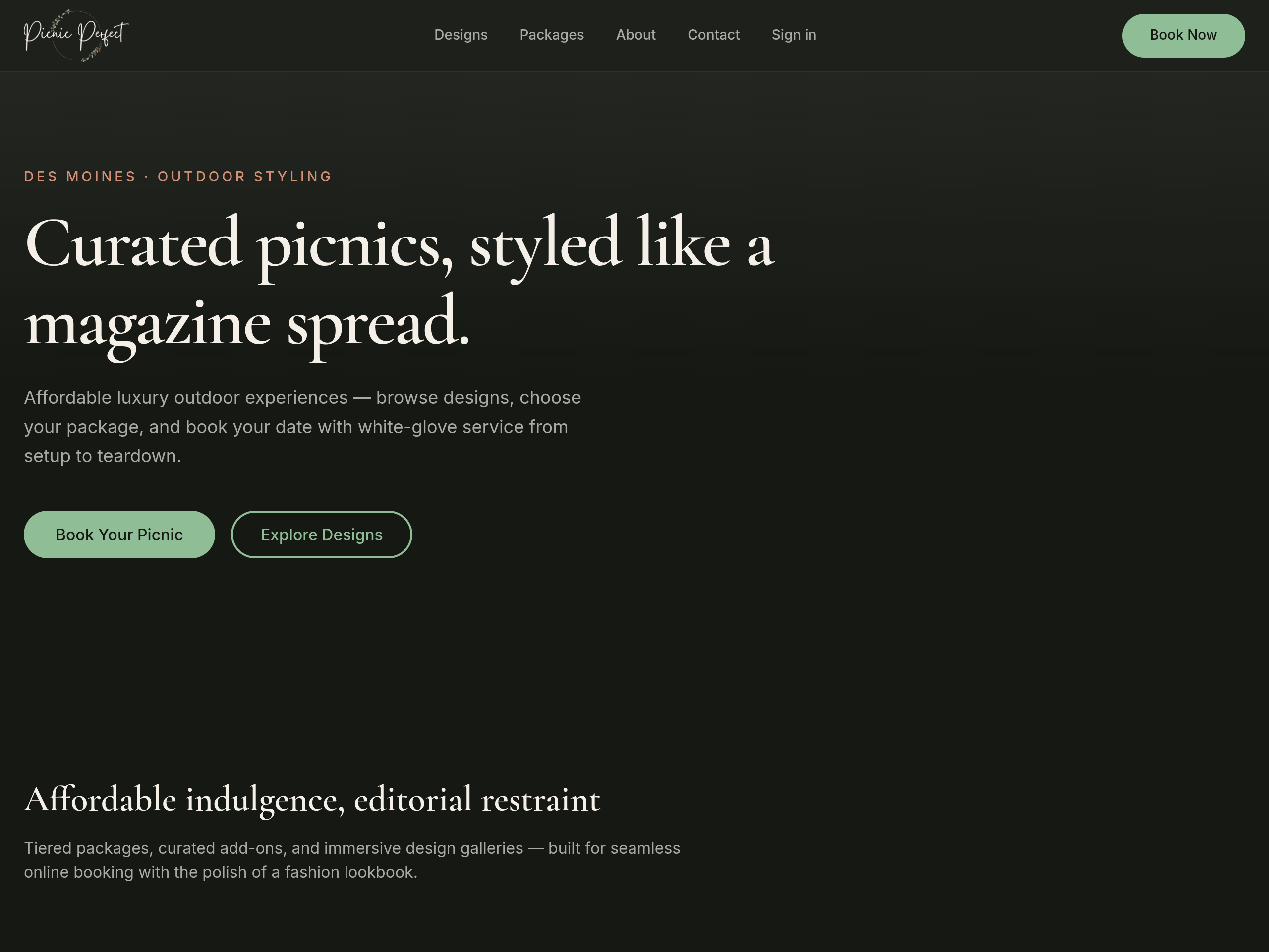 Picnic Perfect luxury picnic styling — live preview