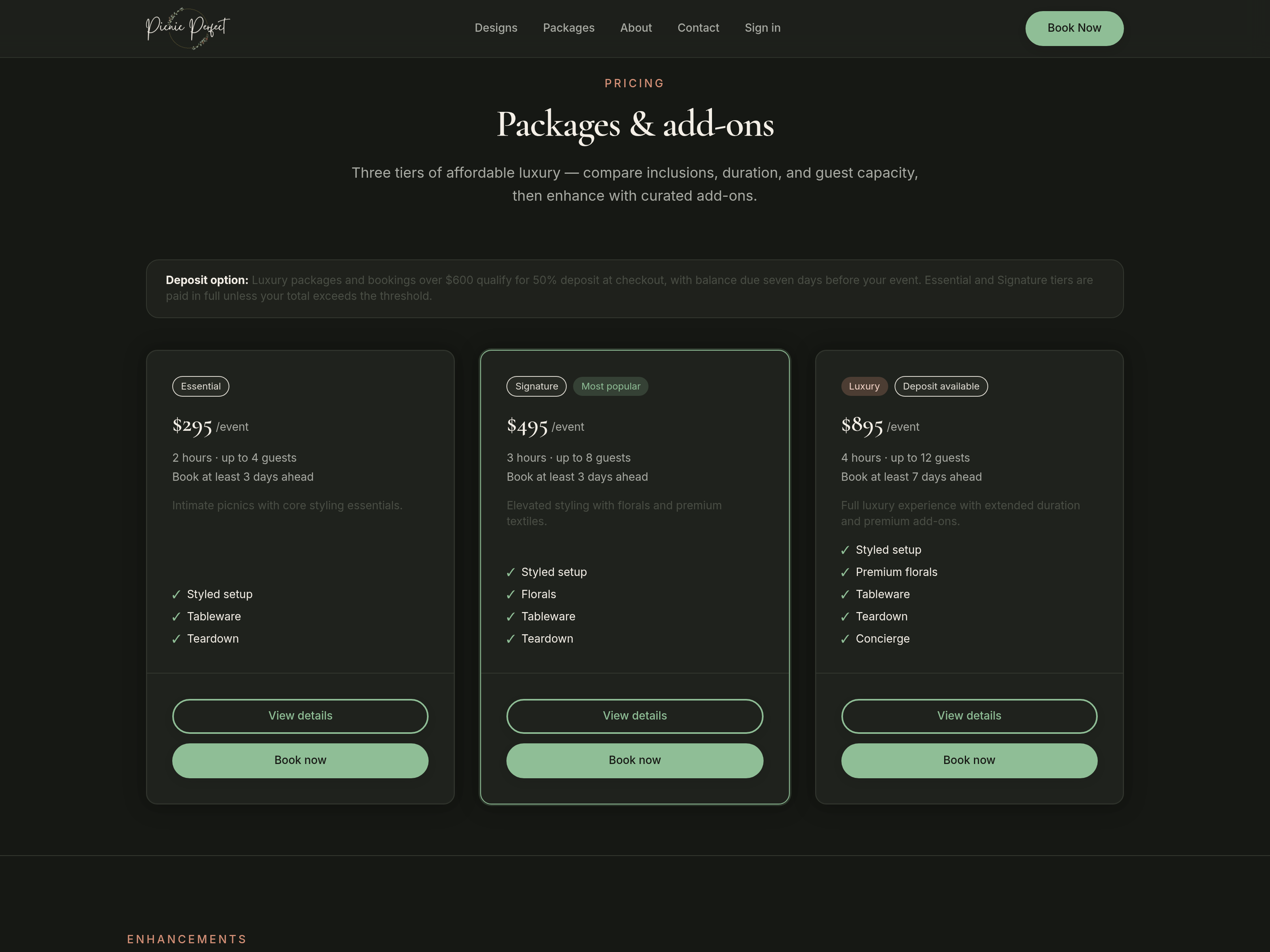 Picnic Perfect luxury picnic styling — live preview
