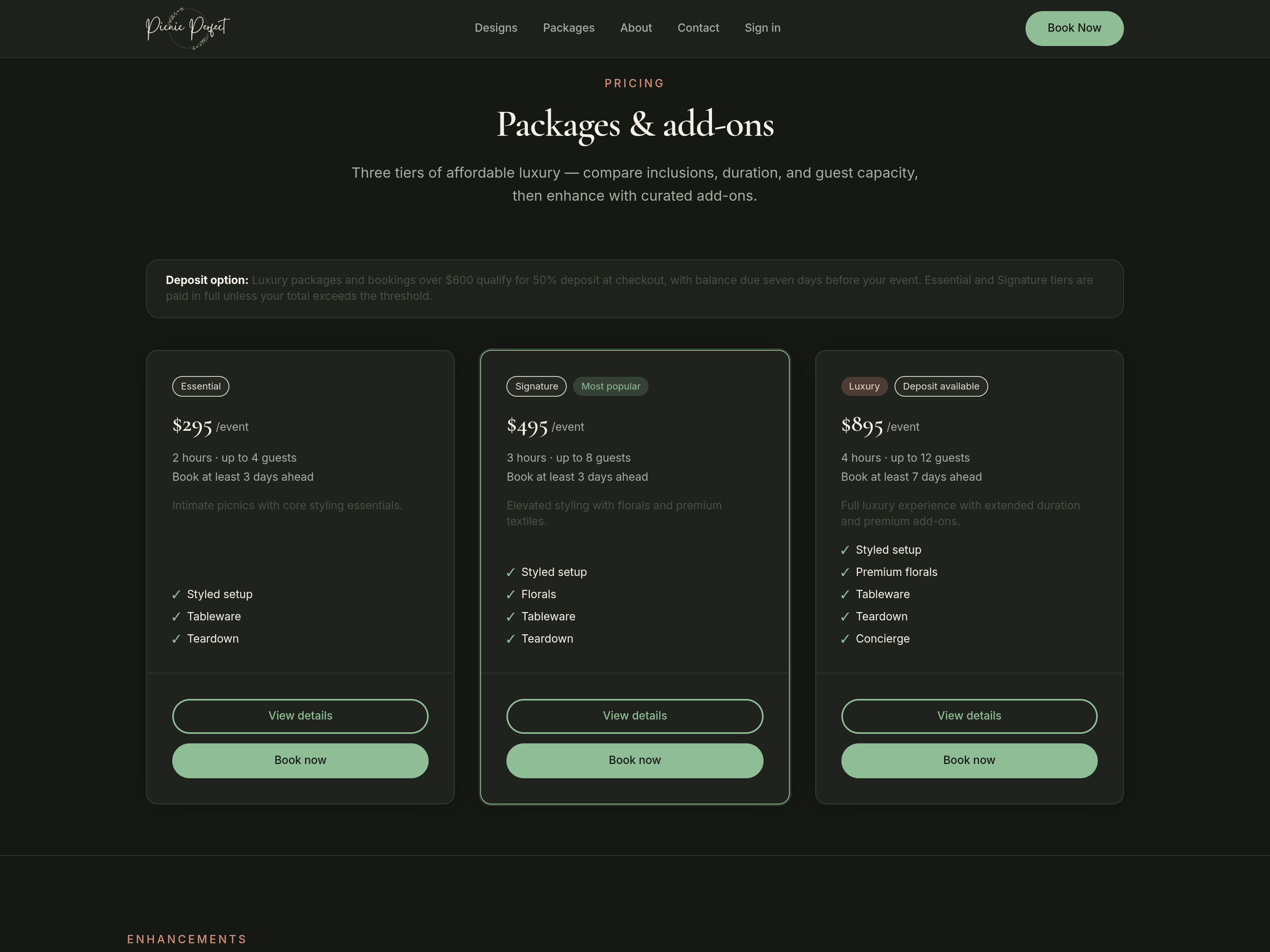 Picnic Perfect luxury picnic styling — live preview